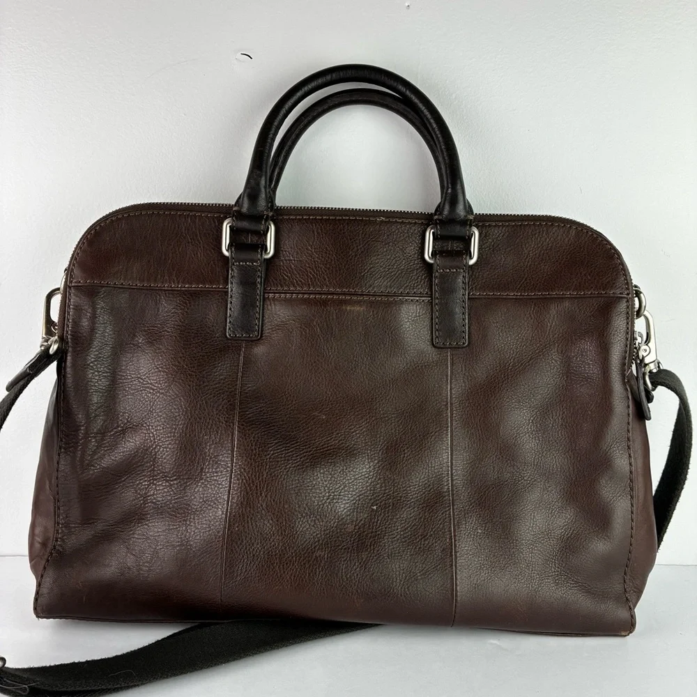 Fossil Mercer Leather Laptop Messenger Briefcase Bag